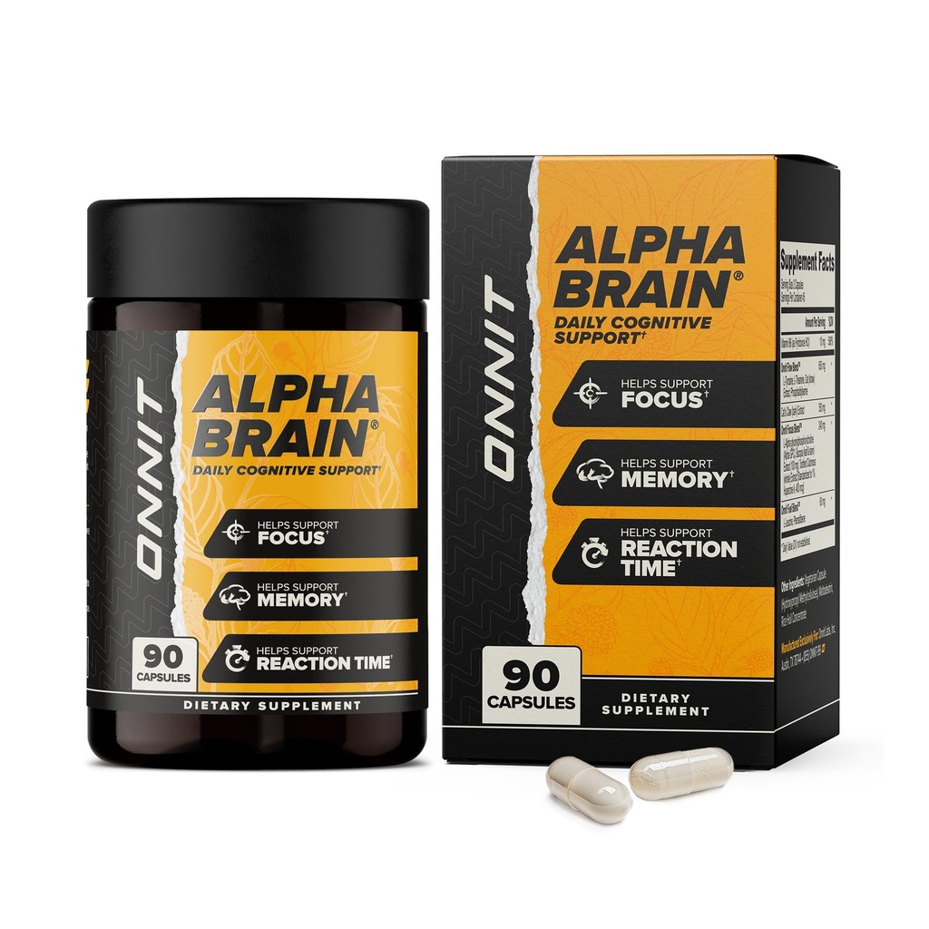 ONNIT Alpha Brain Theanine dan Vitamin B6, 90 Count