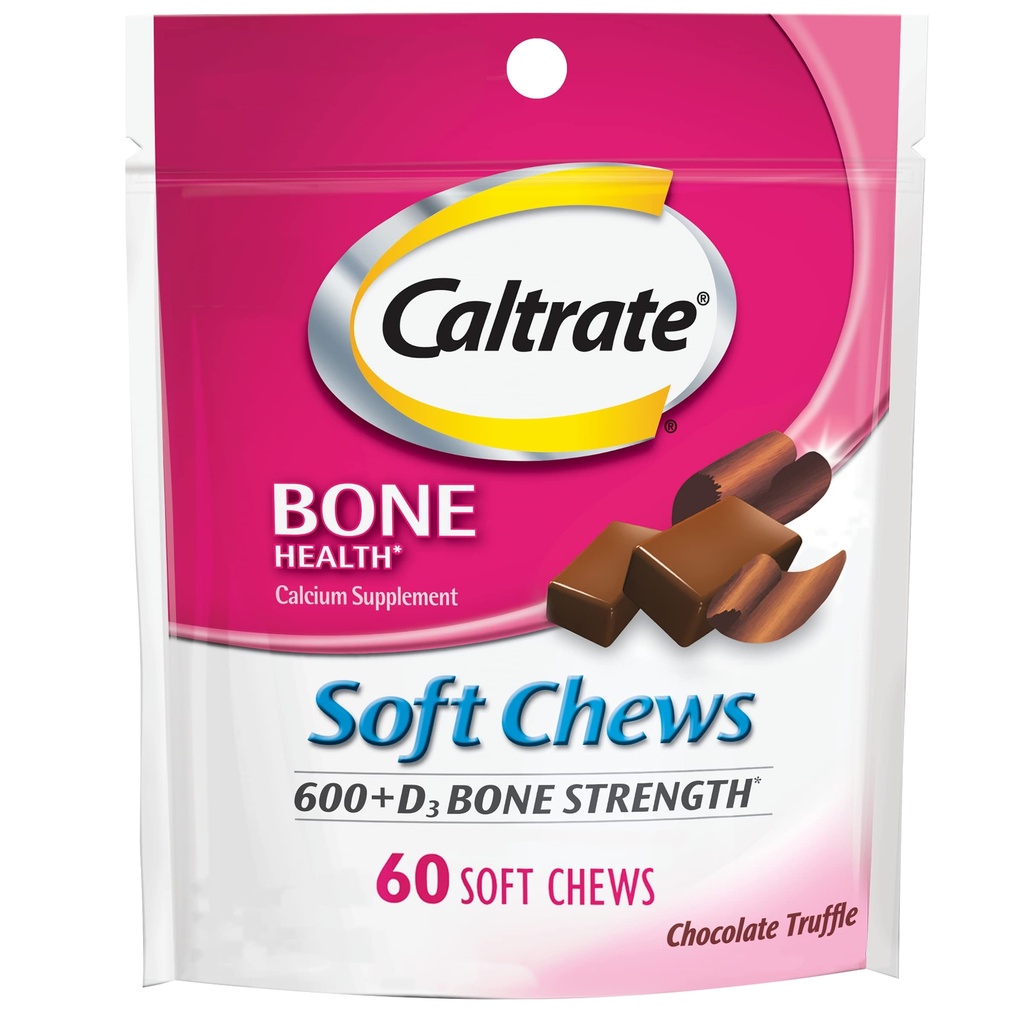 Kalkuling Soft Chews 600 Plus D3 Calcium Vitamin D Suplemen, Chocolate Truffle - 60 Count