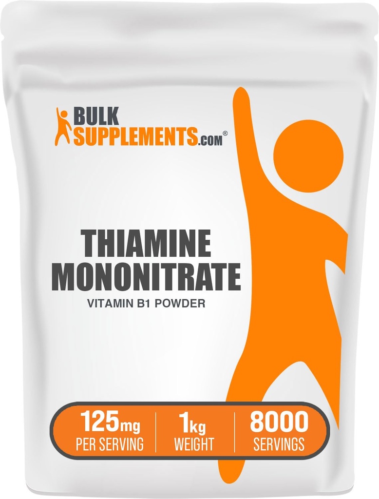 BulkSuplements.com Thiamine Mononitrate Powder - Vitamin B1 Powder, Thiamine B1 Tambahan - B1 Vitamin, Gluten Bebas, 125mg per Serving, 5kg (Paket 5)