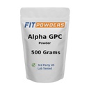Alpha--GPC Powder 500 Grams, Non- GMO Alpha GPC Suplemen Chooline Poader, Vegan, Test Partai Ketiga, Pre- Workout, Memory dan Fokus, dengan Scoop