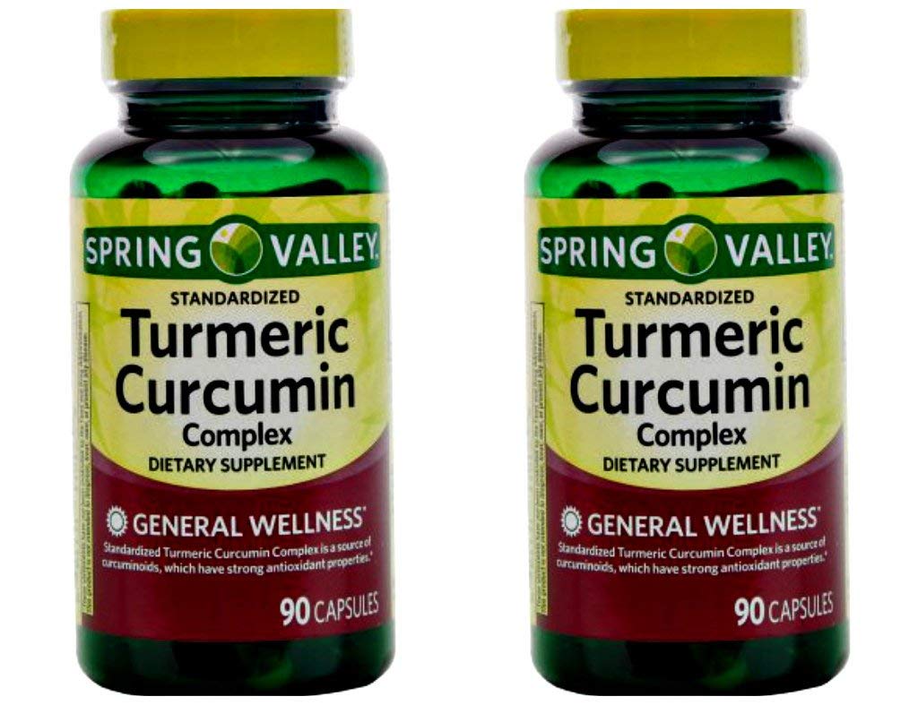 Spring Valley Standerdized Complex Turmeric Curcumin Dietary Kapsul, 500 mg, 90 menghitung, 2 pk