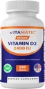 Vitamin Vitamin D2 60 mcg (2400 IU) - Ergocalferol - 180 tablet Vegetarian (180 Tablet (Paket 1))) (1 Botol)