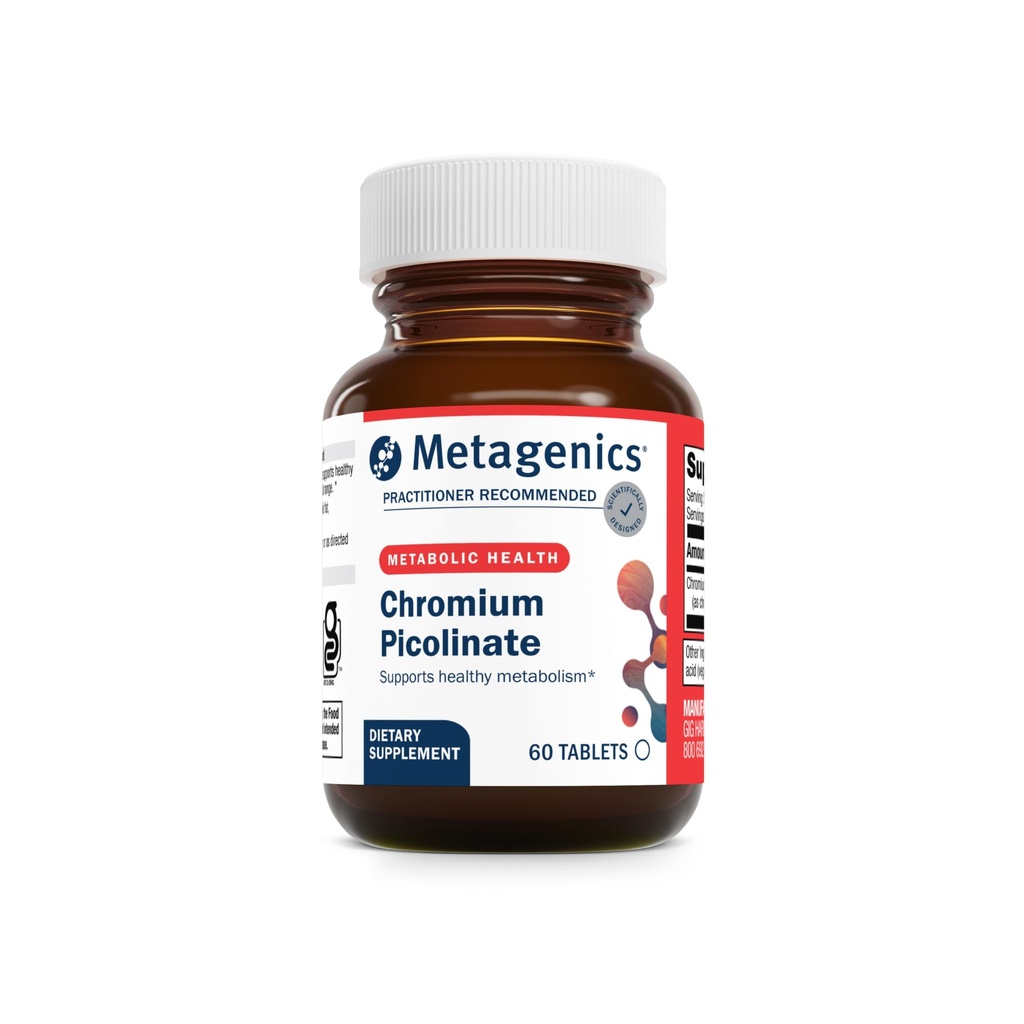 Metagenik Chromium Picolinate - Biovailable Chromium for Metabolisme Support * - Esticate Mineral - Non-GMO - Vegetarian - Gluten- Free-60 Count