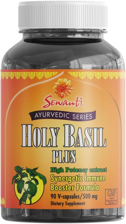 Sewanti Holy Basil Plus Ayurvedic Series High Potency 22: 1 Ekstrak Synergik Ammune Booster Formula 90 Vegan Capsules