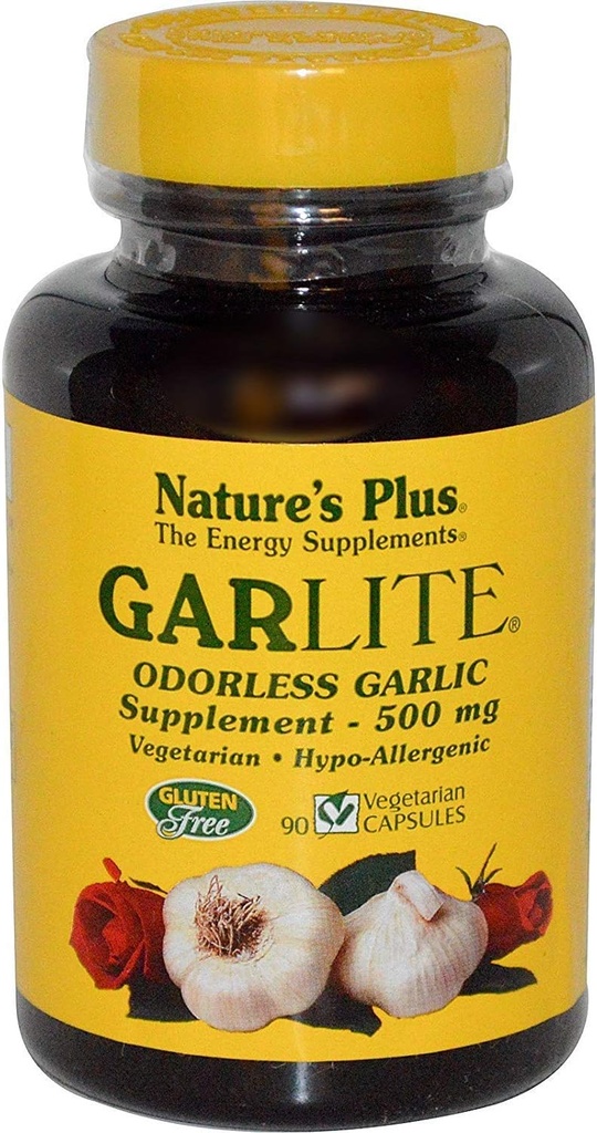 NaturresPlus Garlite Odorless Garlic - 90 Capsules - Vegetarian, Gluten Free - 90 Servings