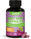 Beet Root Capsules 1000mg Per Serving, Support Nitric Oxide Production & Blood Pressure, with Black Pepper Extract, Non-GMO, Gluten Free, Vegan - 60 Counts