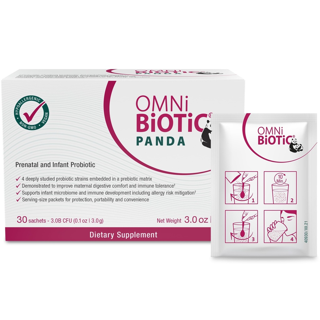 OMNi BiOTiC Panda - Probiotik untuk Ibu dan Bayi - Prenatal dan Probiotik Bayi - Gut Kesehatan & Imune Sistem Dukungan - Vegan dan Munafalergenik - Non-GMO (1 Paket)