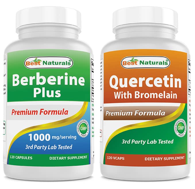 Terbaik Sastra Berberine Ditambah 100mg & Quercetin dengan Bromelain