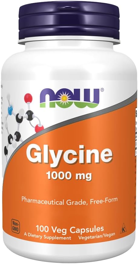 NOW Glycine 1000 mg, 100 Veg Capsules