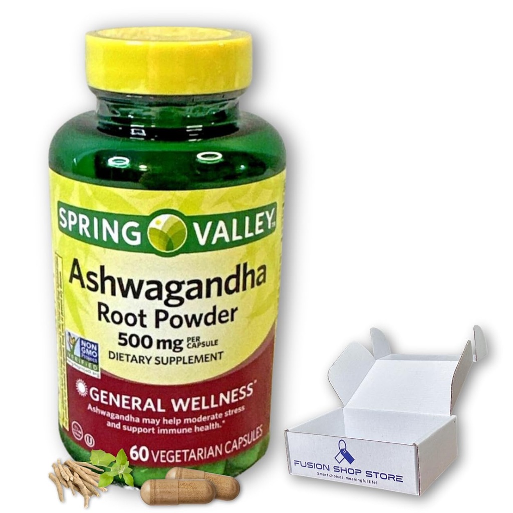 Ashwagandha- 500mg Root Powder, 60 Capsules (Paket 1)