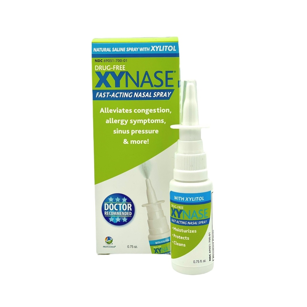 Xynase ® Natural Saline Nasal Spray dengan Xylitol (0.75 fl oz)