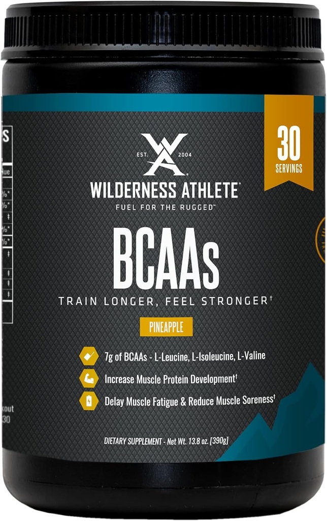 Wilderness Athlete - BCAAs - Branched Chain Amino Acids Powder - Escule Acids Suplemen Pria & Women - BCAA Suplemen dengan Optimal Amino Amino Acid Complex (Pineces)