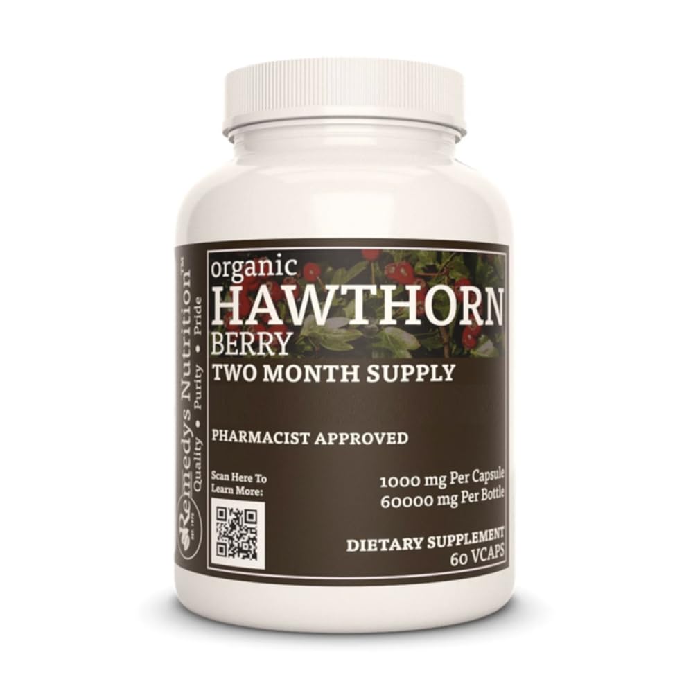 Wutrisi Remedy Hawthorn Berry 124; 1.000 mg, 60 Vegan Capsules Herbal Dieter Supplemen Dua Bulan