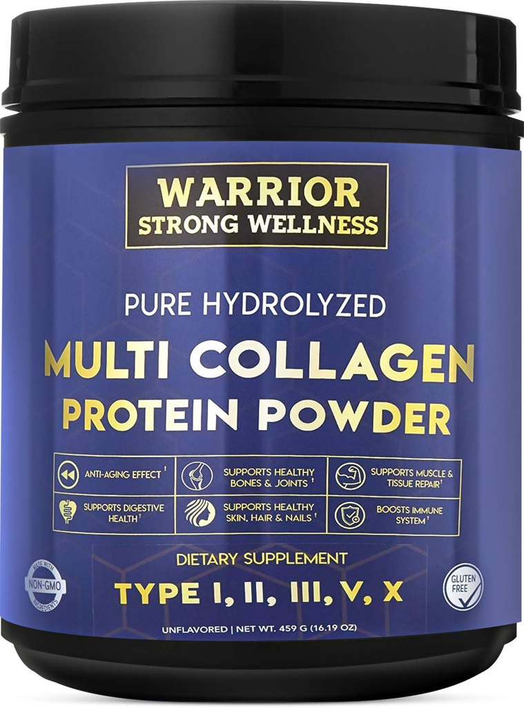Pure Hydrolyzed Multi Collagen Protein Powder, Collagen Powder, Boost Energy, untuk Penuaan Skin Elasticity, Rambut & Nails Pertumbuhan Dukungan, Kesehatan Gabungan (Rasa Rasa)