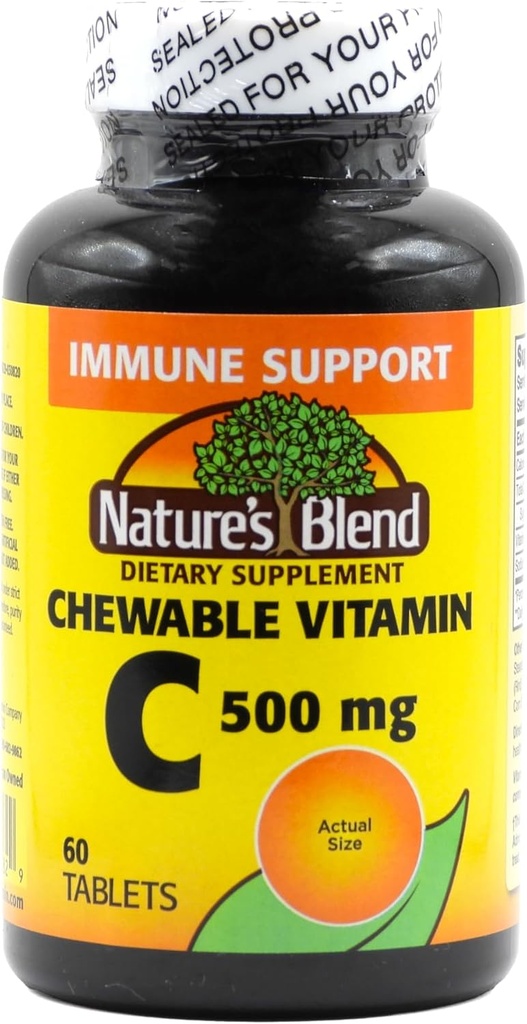 Dimasak Vitamin C. Besar mencicipi rendah gula penting vitamin, tidak mempromosikan busuk gigi. 500mg, 60 tablet.
