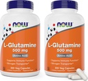Sekarang L-Glutamine 500mg 300 Veg Capsules (Paket 2) - Suplemen LGMO Non - - Vegan Lglutamine 500 mg Caps