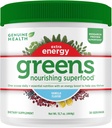 Kesehatan Genuine Greens + Extra Energy Superfood Pounder, Menyediakan langsung Energi Boost & Menyediakan Kesehatan Gut, Vanilla Flavured, 30 Hamba