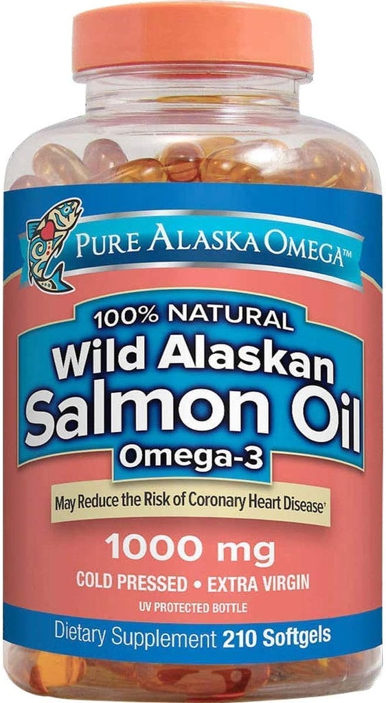 Murni Alaska Omega - 3 Wild Alaska Salmon Minyak Salmon 10000mg 210 ct