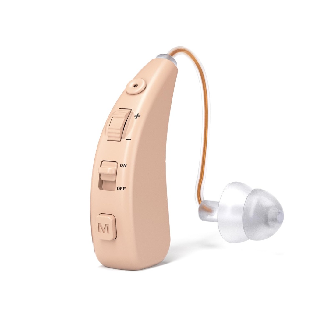 Penarikan Aids untuk Senior - Amplifier Pendengaran Terulang dengan Noise Cancellation Dewasa, Kendali Volume Mudah, Desain Kenyamanan dan Hampir Tak Terlihat