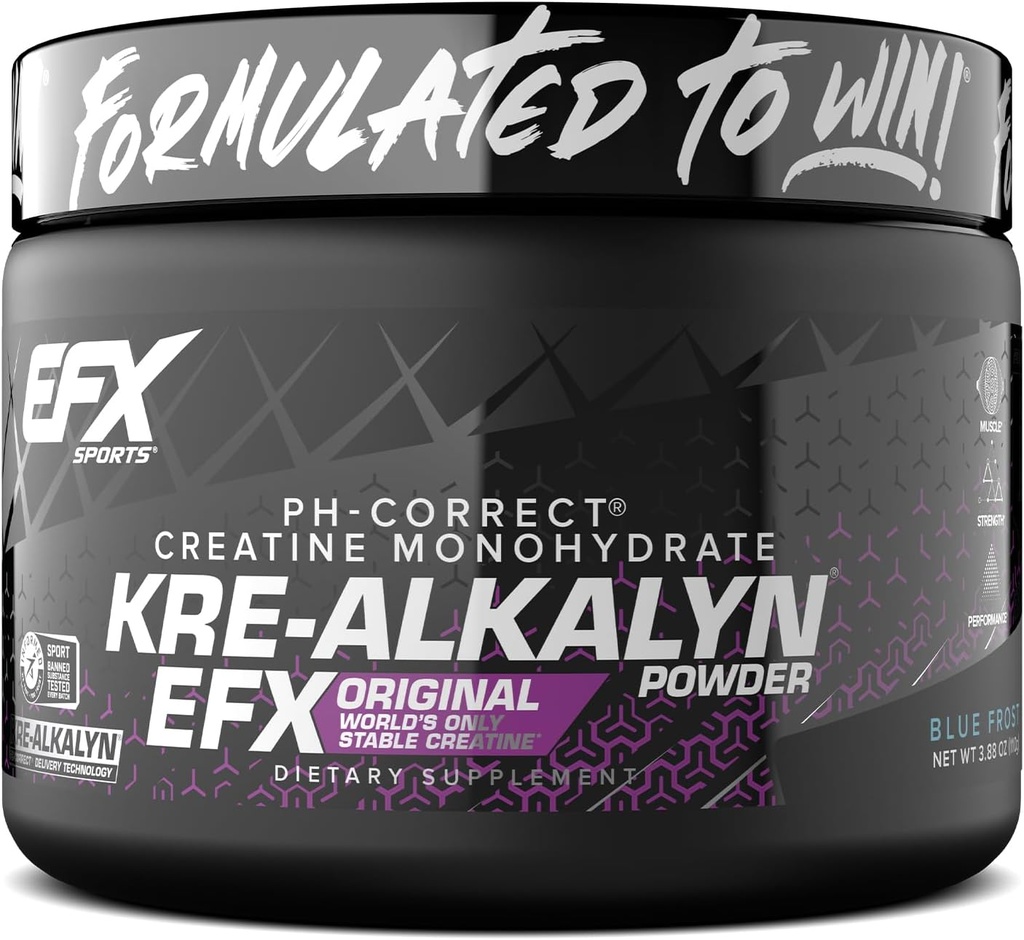 EFX Sports Kre-Alkalyn EFX Powder 124; pH Benar Creatine Monohydrate Application Adplement (Blue Frost)