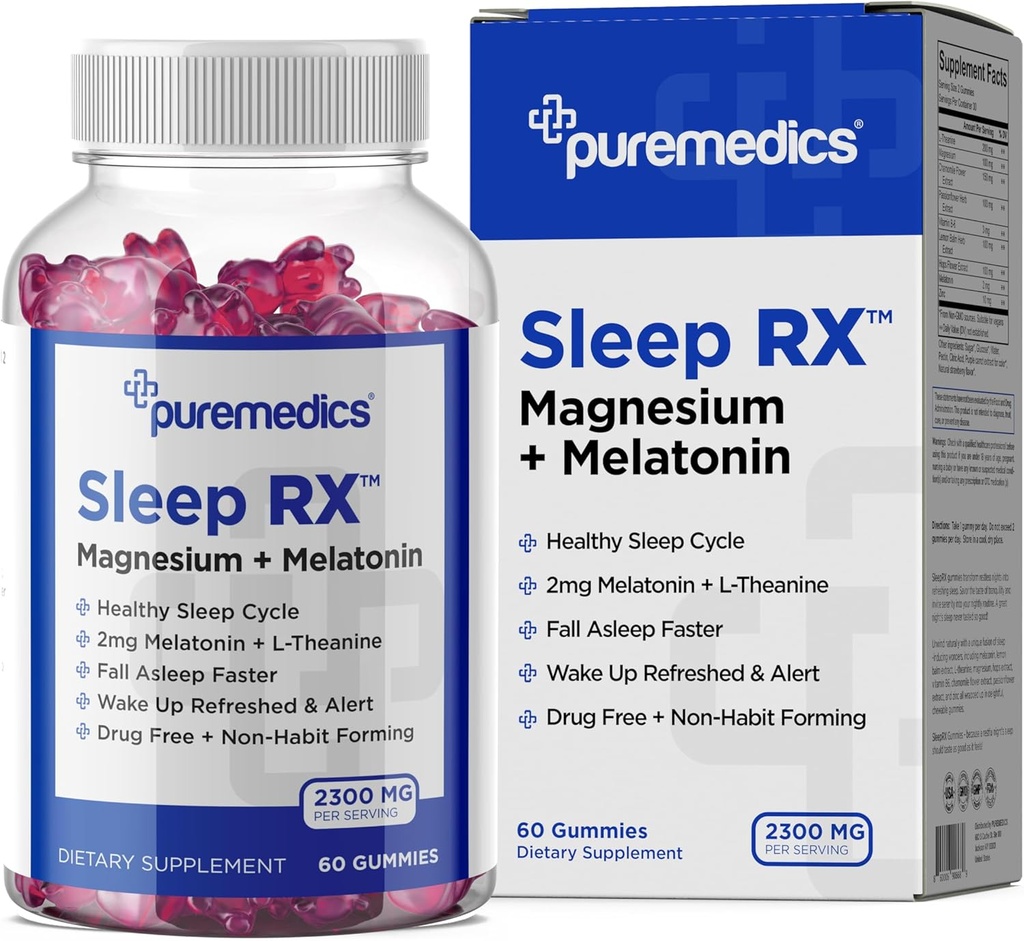 Sleep Gummy, Calm + Sleep Dups, 2 mg Melonatonin, L-Theanine, Chamomile, Lemon Balm, Passion Flower, Gentle Sleep Aid, Strawberry 60 Count