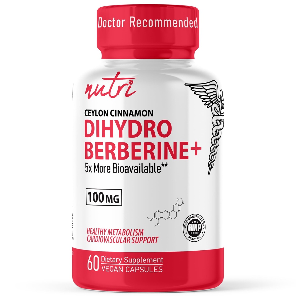 Fusions Alam Dihydroberberine Tambahan 100mg 60 Capsules - dengan Ceylon Cinnamon - 5X Lebih Efektif Dari Standar Berberine HCL