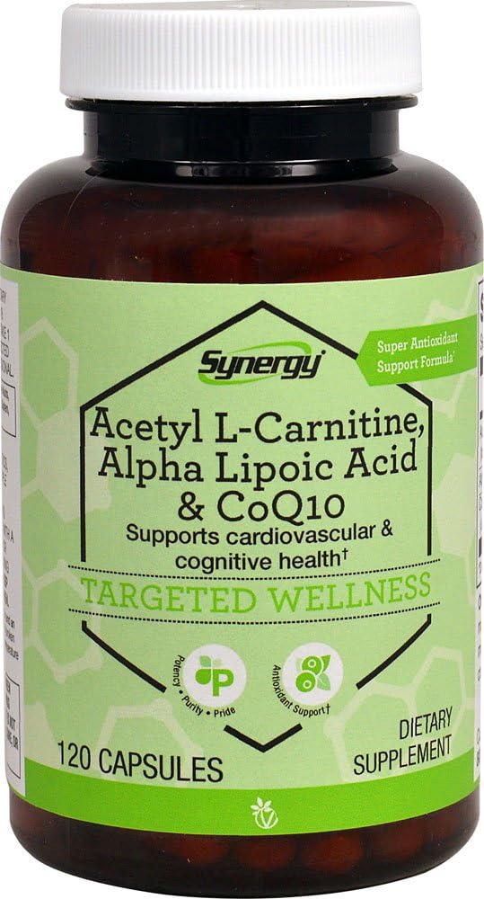 Vitacost Synergy Acetyl L- Carnitine, Alpha Lipoic Acid & CoQ10 -- 120 Capsules