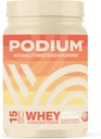 Podium Nutrition Whey Protein Powder, Vanilla Ice Cream, 22g Protein Per Serving with Digetical Enzymes, Whoy Protein Isolate & concent, Gluten Free, Low Carb, Low Sugar & Soy Free, 15 Servings