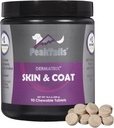 Kala Health PeakTails Skin & Coat Dukungan untuk Dogs - 90 Chewable Tablet dengan MSM, Fish Oil, Omega-3 & Omega -6 - Supports Heally Skin, Shiny Coat