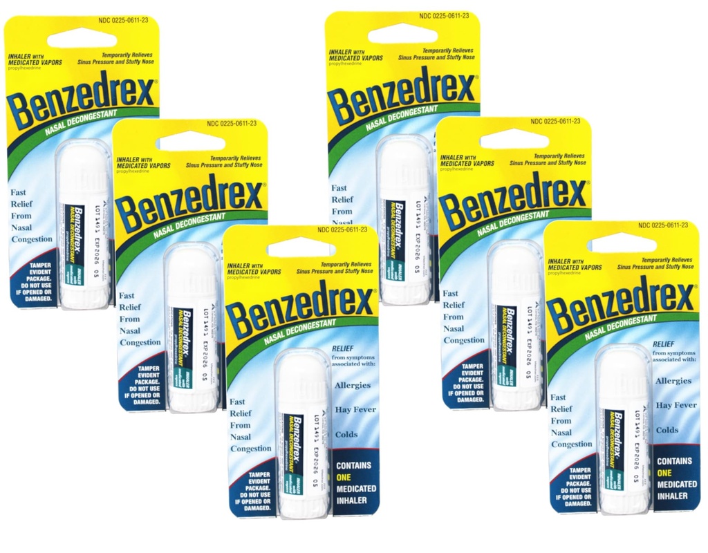 Benzedrex Inhaler Propylexdrine Nasal Decongestan - 1 Cacah (Paket 6)