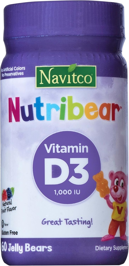 "Nutribear" Vitamin D3 1.000 IU Great Tasting, 60 Jelly Bears