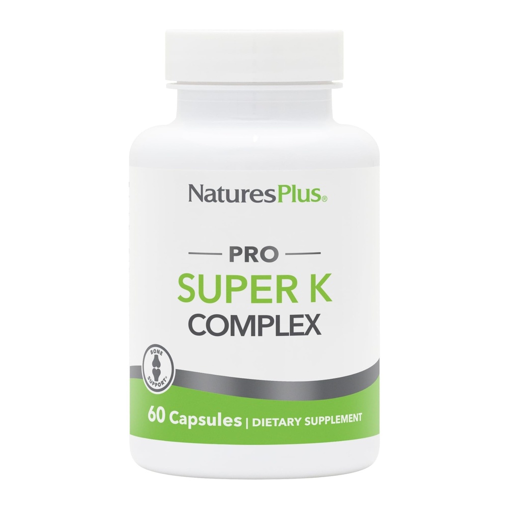 NaturesPlus PRO Super K Complex - 60 Capsules - Promotes Sehat Calcium Metabolisme - termasuk Vitamin K1 & K2 - Non-GMO, Vegan & Gluten Free - 60 Servings