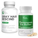 DR VITAMIN SOLUTIONS Rambut abu-abu Rescind dan Thermogenic Fat Burner Bundle - 60 Caps Masing-masing