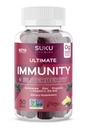 SUKU Vitamin - Imunitas Ultimate - Elderberry Echinacea and Propolis Gummies untuk Dukungan Imune, Mudah untuk Chew - Non GMO, Gluten Sugar Free - Pomeate Lime Flavored Gummy Vitamins, 50 Count