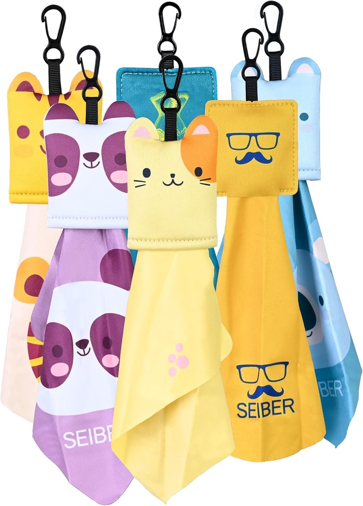 SeiBER Glasses Cleaning Cloth, Microfiber Cleaning Cloths, Eyeglass Clean Cloths, Glass Cleaning Clothes Kacamata Kaca Mata Menghilangkan Layar Kamera (6 Pack)
