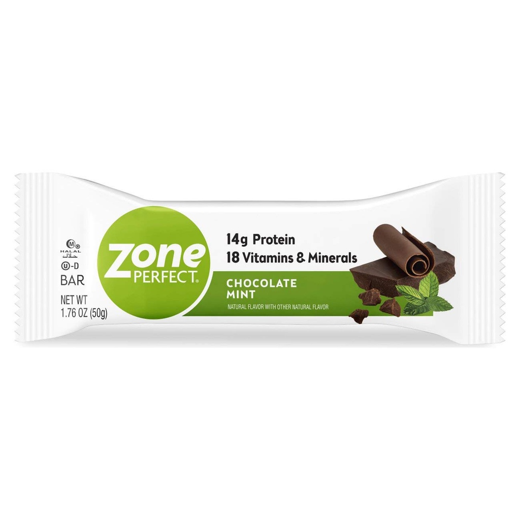 ZonePerfect Protein Bars, 14g Protein, 18 Vitamin & Minetars, Nutrisi Snack Bar, Chocolate Mint, 12 Bars