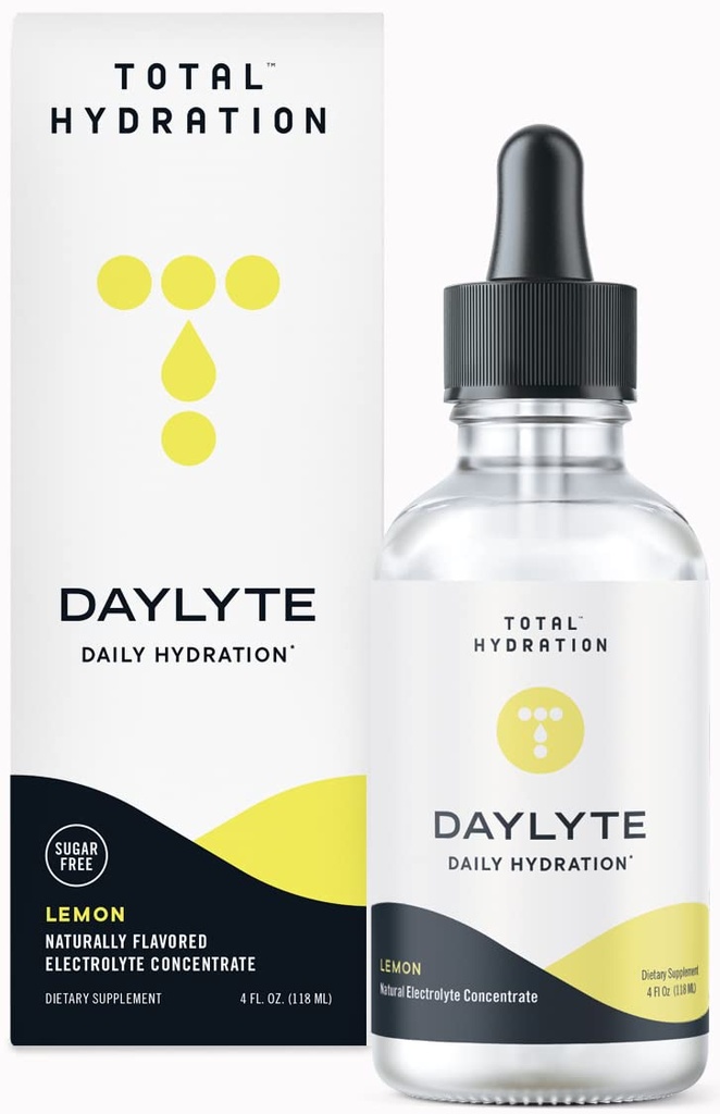 Daylyte Electrolite Drops, Lemon, Sugar Free Daily Hydration Suplemen dengan Magnesium, Kalsium, & Zinc (29 Hamba)