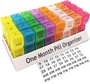 Monthly Pill Organizer 2 Times sehari, 30 Hari Satu Bulan Kotak Pil AM / PM, Kasus Pil Pill Weekly untuk Vitamin, Minyak Ikan, Suplemen & Obat