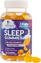 Melonalin Sleep Gummies - Melonatin 6mg Per Serving - Sugar- Free Melonaciin Gumites untuk Dewasa - Ekstra Kekuatan Suplemen Gummy Tidur - Susty Orange Flavor - 120 Gummies