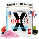 Sendure- X Beetroot + Citrulline Powder - Caffeine- Free Pre-Workout - Boosts Blood Flow, Energy, VO2 Max, Endurance, Pemulihan - Sport NSF Bersertifikat, Performance Peak, Natural - 30 Serbu Wild Berry