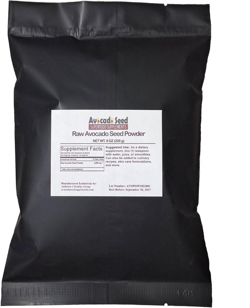 Raw Avocado Seed Granules 8 Ounces - Antioksidants, Fiber, Kolesterol, Heart Health, Skin Care- Made in USA-