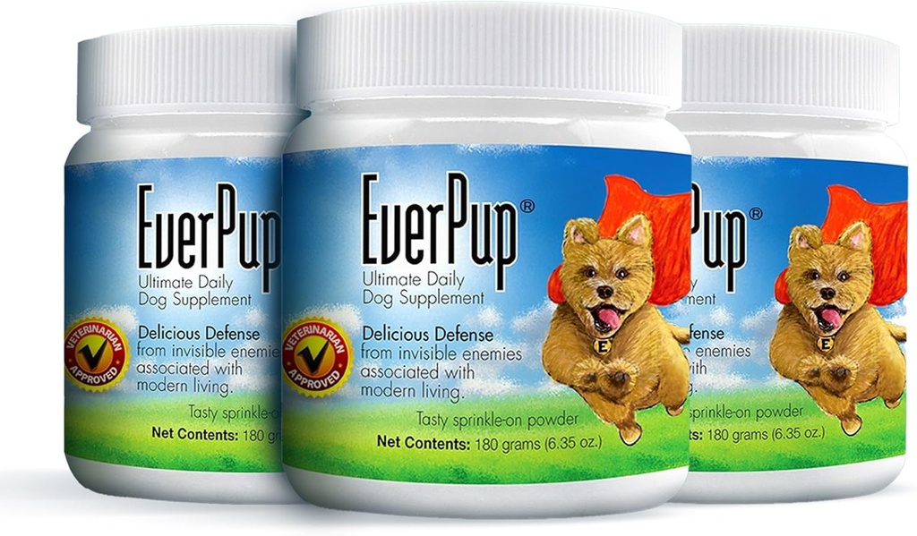 Tambahan Anjing EverPup Multivitamin - Glukosomine & Apoptogen untuk Hip & Joint Health + Progories & Pregories dengan Enzymes for Diathable
