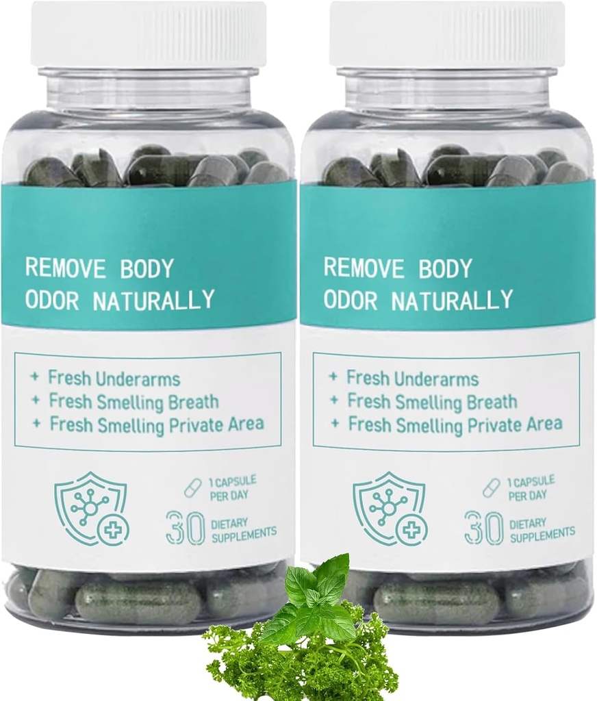 Suplemen Deodoran Internal - Tambahan Deodorisasi Tubuh, untuk Kesehatan Gut, Kesehatan Skin, Dukungan Penyelenggaraan
