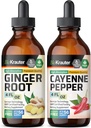 BIO KRAUTER Ginger Root Ticture 4 Fl Oz. & Cayenne Pepper Tincture 4 Fl.
