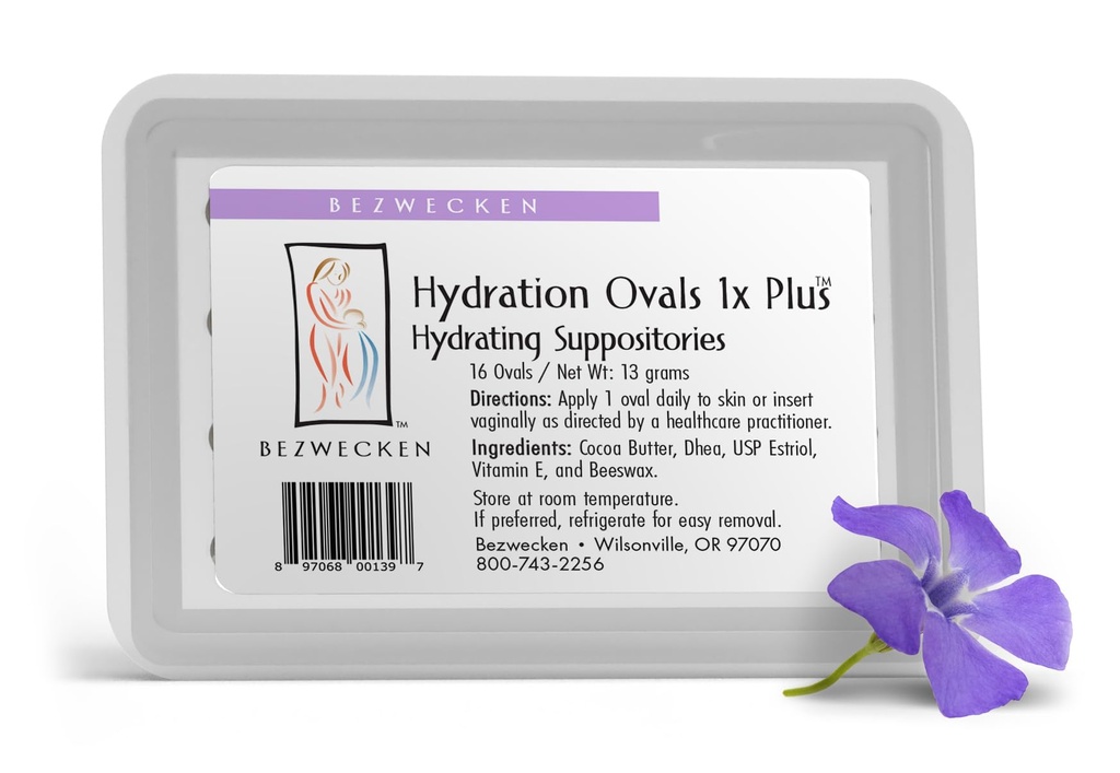 Bezwecken - Hidration Oval 1x Plus DHEA - 16 Oval Suplotories - Sama Trusted Formula - Secara profesional Formula untuk Biarkan Dryness Vaginal di Menopasal - Aman, Natural & Paraben Bebas