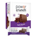 Power Crunch Protein Waper Bars, Snack Protein Tinggi dengan Rasa Lezat, Triple Chocolate, 1.4 Ounce (12 Count)