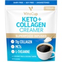 VitaCup Keto + Collagen Coffee Creator Vanilla Flavor with MCT, Collagen Protein, Coconut Water, L-Theanine for Keto Diet, Gunakan kopi, Smoothies, & Shakes, Dairy- Free, Gluten- Free, Soy- Free, 10oz
