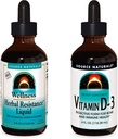 Suplemen Cairan Sumber, Perlawanan Herbal dan 2000 iu Vitamin D- 3-4 oz Botol