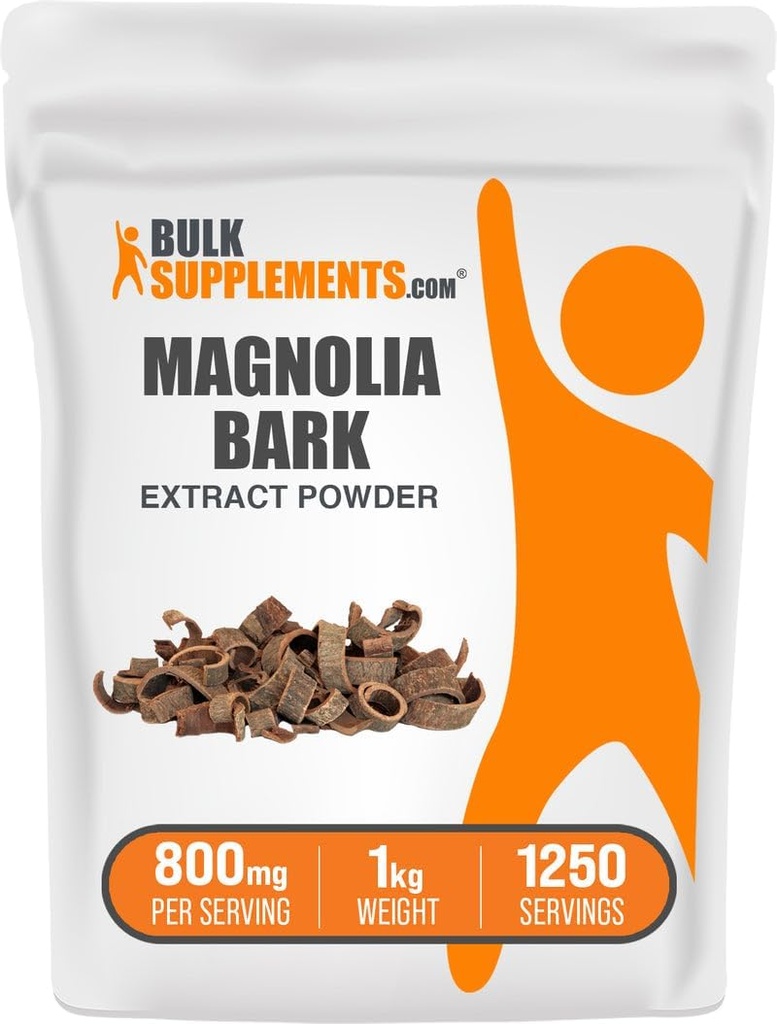 BulkSuplements.com Magnolia Bark Extract Powder - Magnilia Officinalis, Magnolia Bark Extract - Gluten Free, 800mg per Serving, 1kg (2.2 lbs) (Paket 1)