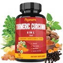 Turmeric Curcumin Extract Capsules - 90 Counts 3 Month Supply - Blended Ashwagandha, Moringa, Ginger & More - Imunity, Gabungan, Digetsy & Wellness Dukungan